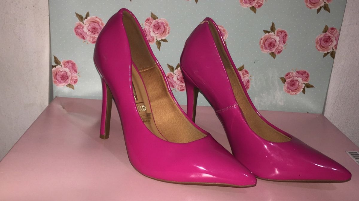 scarpin rosa pink verniz