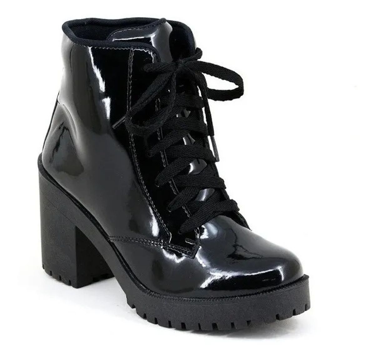 bota feminina cano curto de cadarço