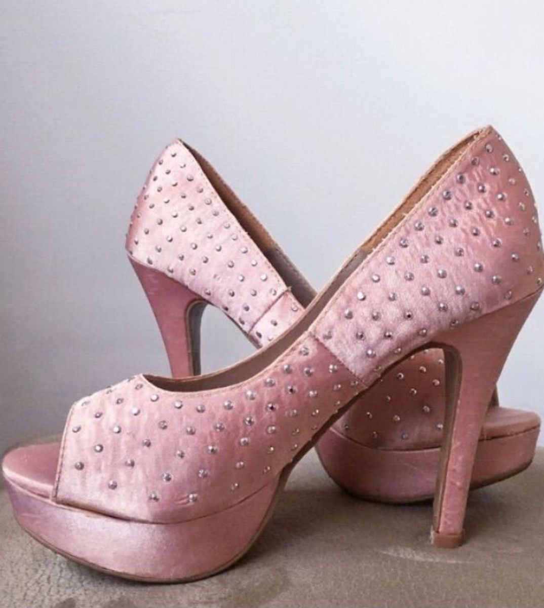 sapato salto rosa