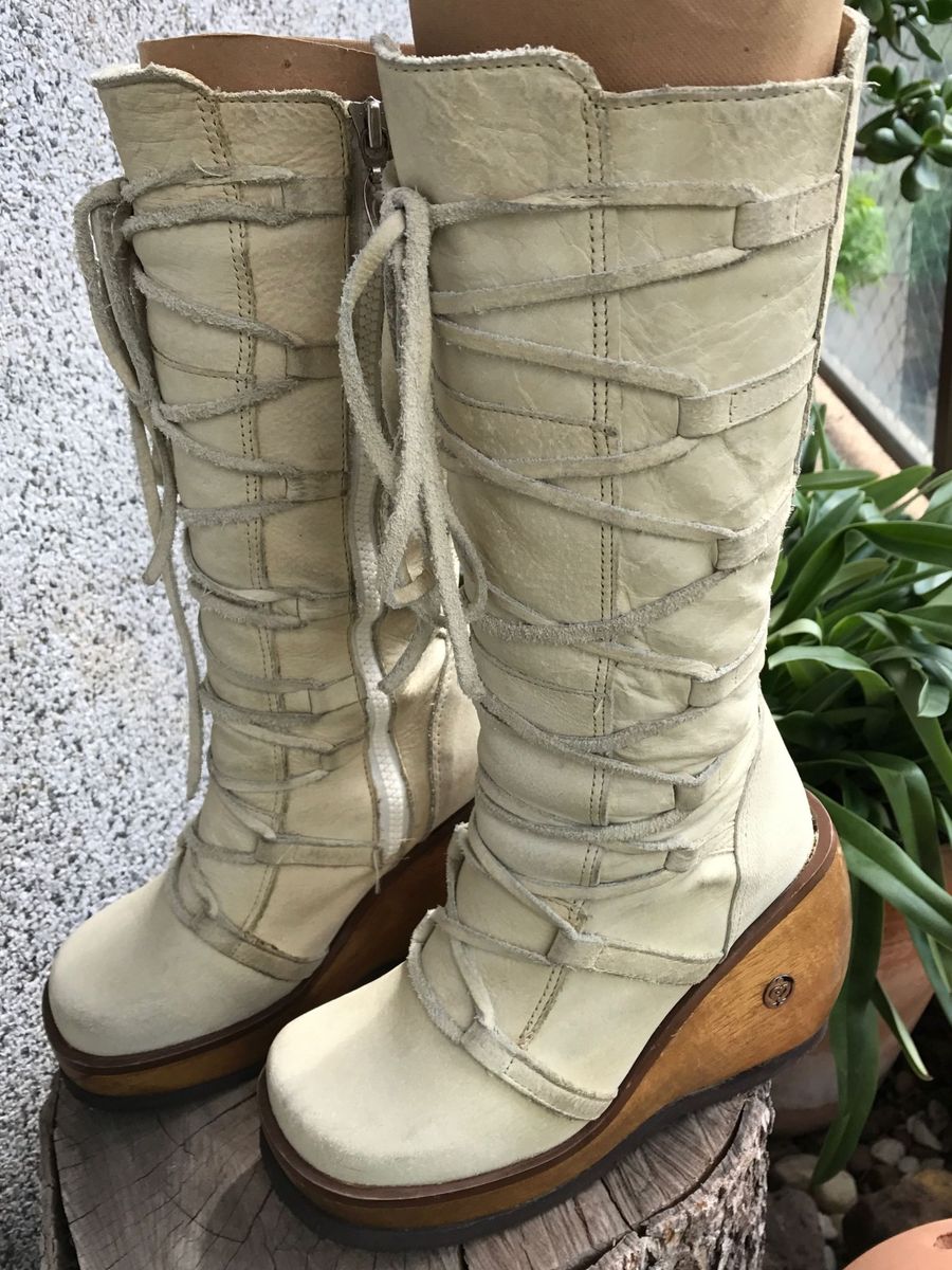 bota feminina cano longo motociclista