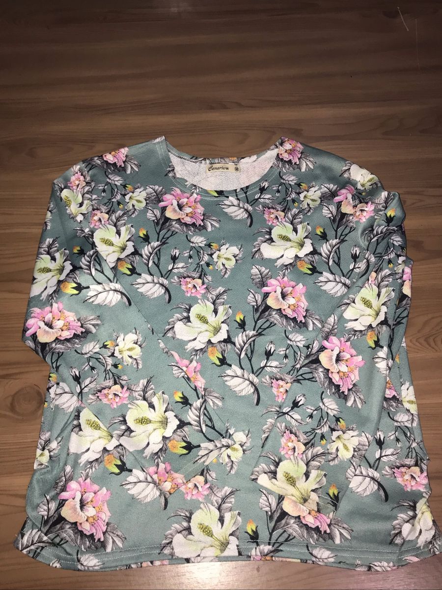 blusa de frio floral feminina