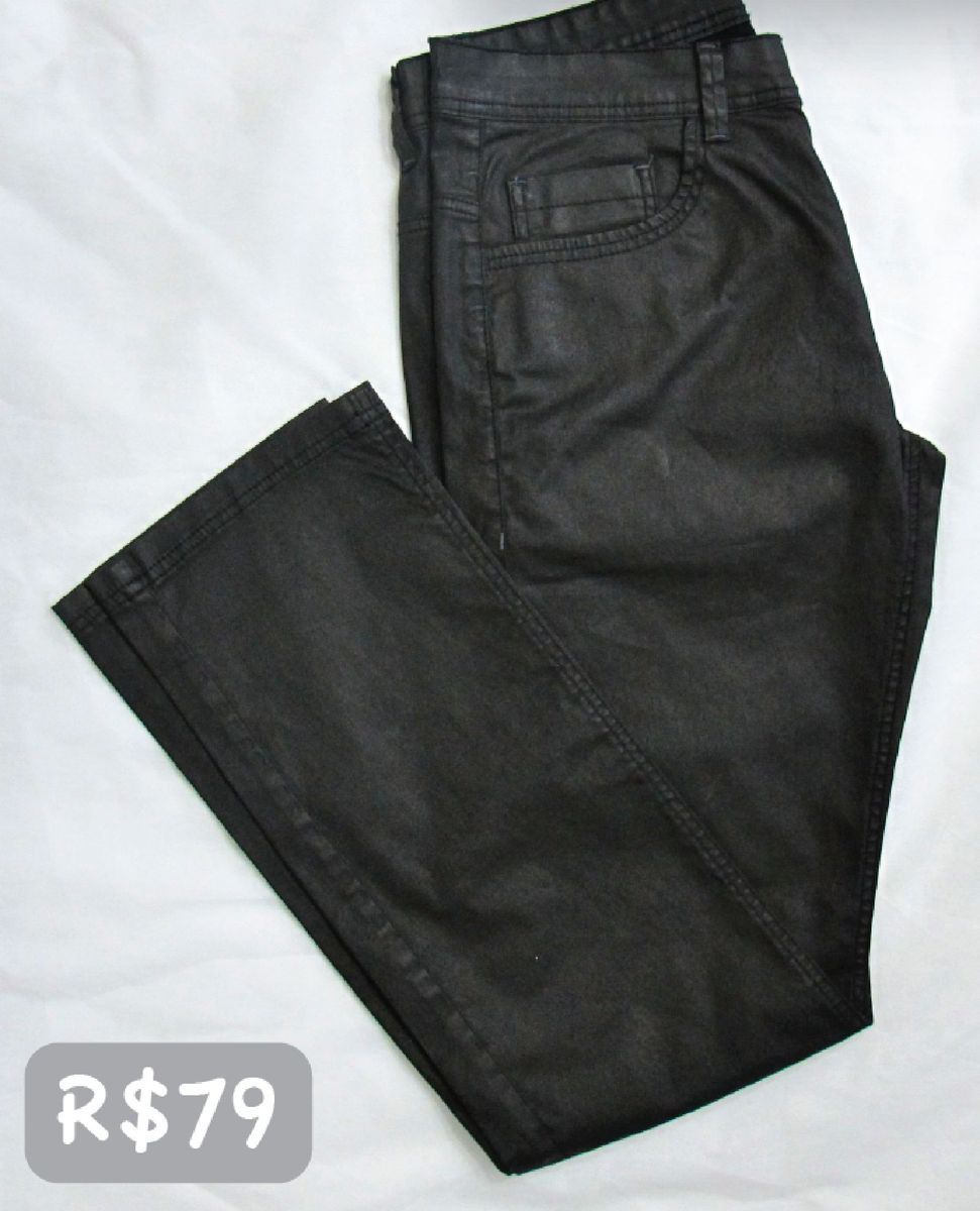 calça couro fake zara