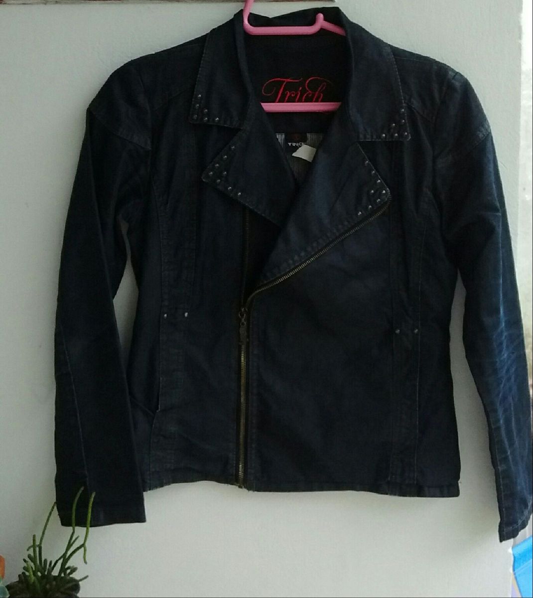 jaqueta jeans encerado