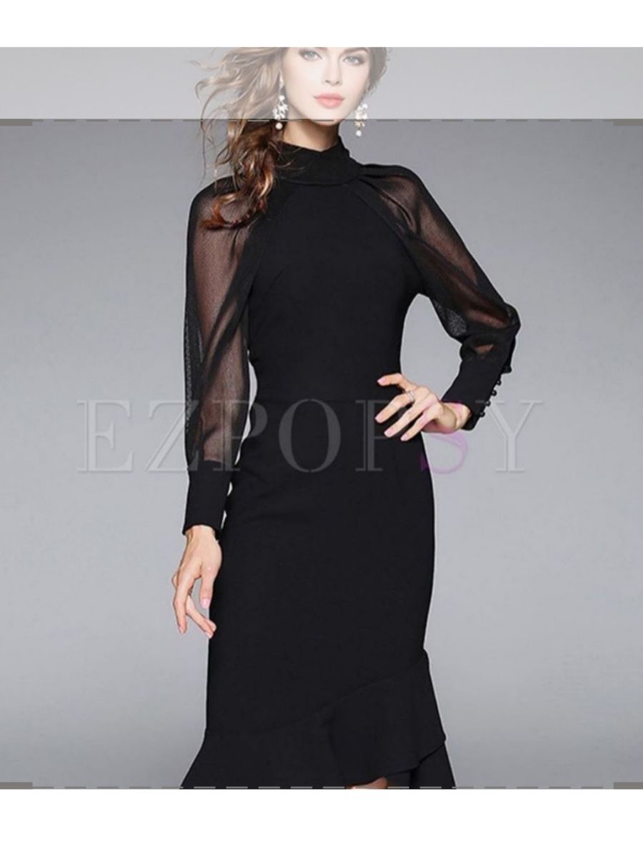 vestido preto no joelho