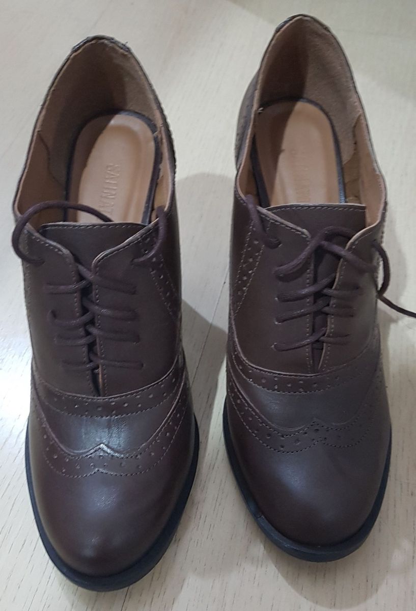 sapato feminino oxford tratorado satinato