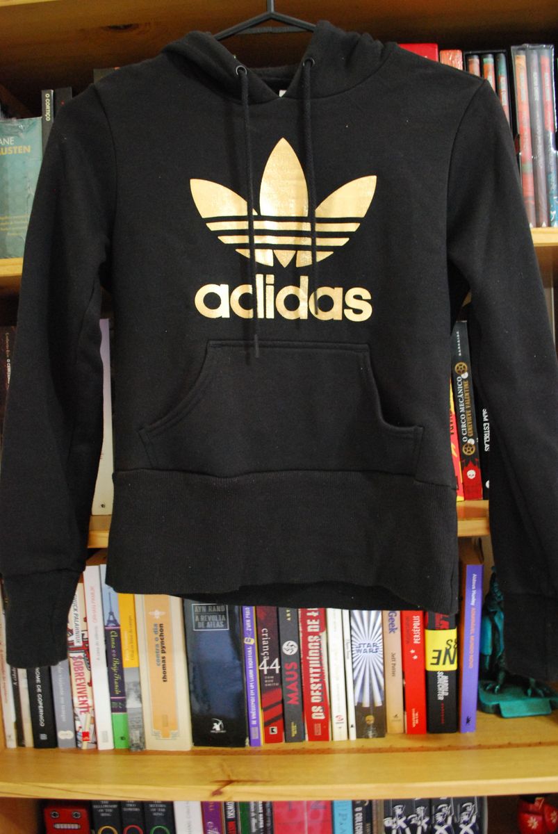 moletom adidas preto e dourado