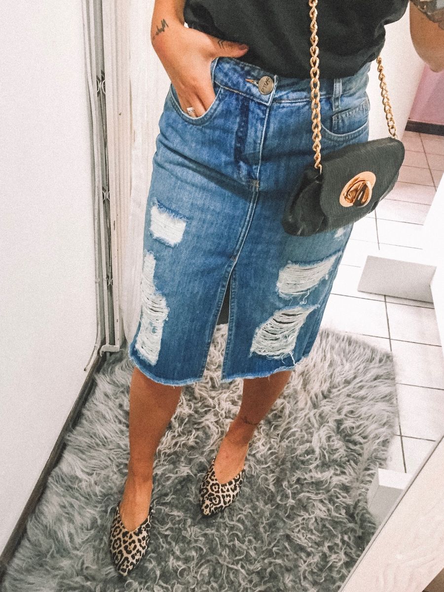 saia midi com rasteirinha