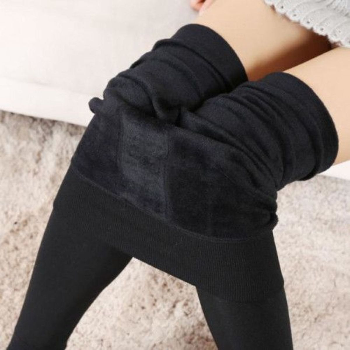 calça legging felpuda térmica quente