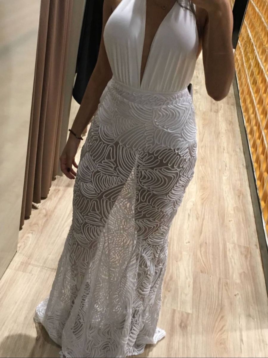 short saia longa transparente