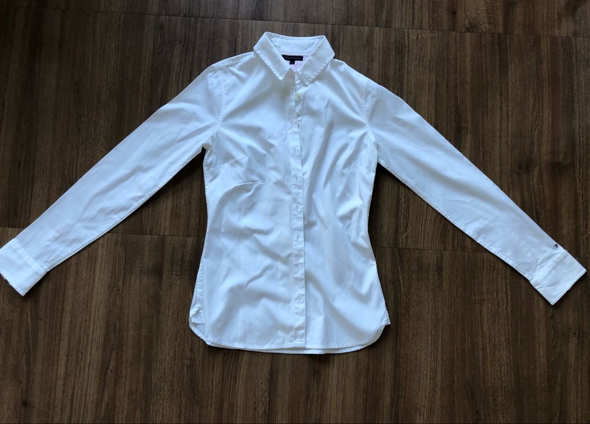 camisa branca feminina tommy hilfiger