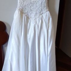 Vestido Branco Bordado Com Tule E Perolas, Comprar Novos & Usados