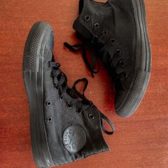 All star monochrome preto best sale cano medio