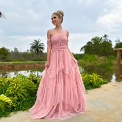 Vestido rosa seco store longo