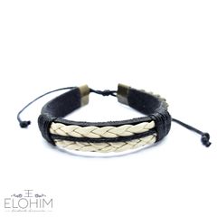 Pulseira Bracelete Ajustável Masculina em Couro Preto Fé Pronta Entrega |  Relógio Masculino Cj Modas Nunca Usado 68890843 | enjoei