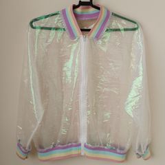 Jaqueta bomber sale transparente holografica