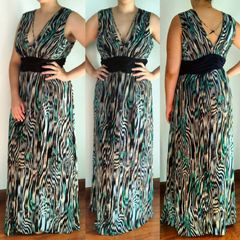 vestido longo de festa estampado