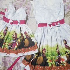 Vestido masha eo urso mae 2024 e filha