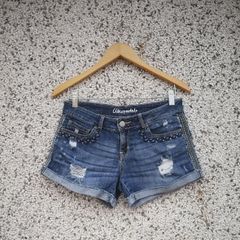 Short Jeans Aeropostale Rasgado Tamanho 3/4 Nos Eua Ou 37/38 No