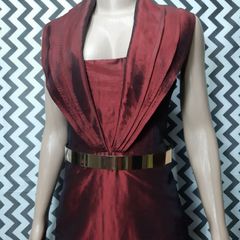 vestido formatura vinho longo