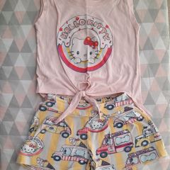 Conjunto Infantil Cropped e Short Cor Rosa Shein