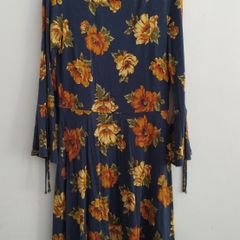 Vestido Fenda Floral Transparência Forever 21