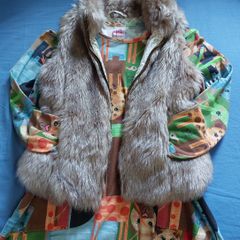 Colete Zara Kids Faux Fur cinza Original - FGO437