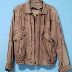 jaqueta de couro de antilope masculina