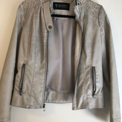 jaqueta de couro guess masculina