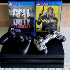 Playstation 4 Ps4 Pro 1tb Cuh 7016b + Controle Original + 2 Jogos