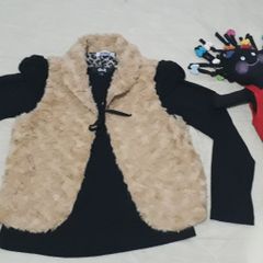 Conjunto Infantil Blusa Saia e Colete Xadrez