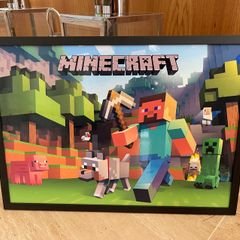 Quadro com moldura minecraft planet cube