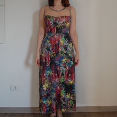 vestido tule florido