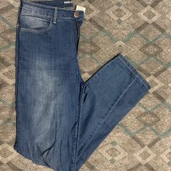 JEANS SKINNY COM RASGOS - Azul