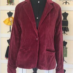 Blazer Veludo Cotelê Vinho, Casaco Feminino Usado 74436423