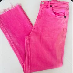 Calça Wide Leg Jeans Gringa Recortes Retalhos Rosa Shein