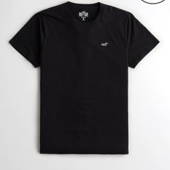Camiseta Hollister Henley Preta Pp 100% Algodão - Original