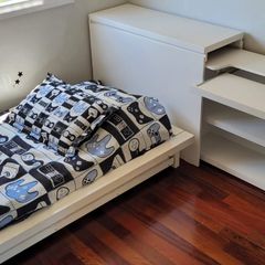 Cama Multifuncional em Madeira Maciça com Escrivaninha e Armários | Móvel  Usado 82249802 | enjoei