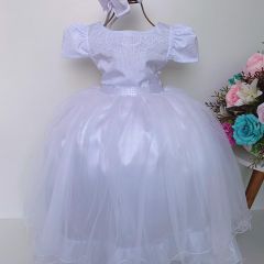 Vestido para Dama Marsala e Branco - Infantil - Liminha Doce
