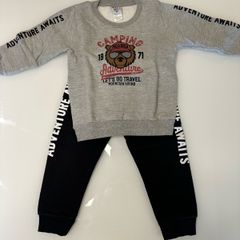 Conjunto Calça Infantil Com Blusa Cropped Manga Juvenil Luxo