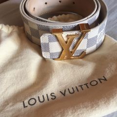 Cinto Louis Vuitton Original Xadrez com Fivela Dourada, Cinto Feminino Louis  Vuitton Nunca Usado 39352917