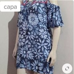 Vestido Midi Paisley Manga Flare Amplo Azul Estampado Boho Brasil