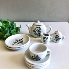 Miniatura de jogo de chá e café