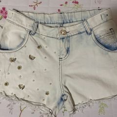 Short Feminino Brim Pedrarias Bordadas Jeniffer