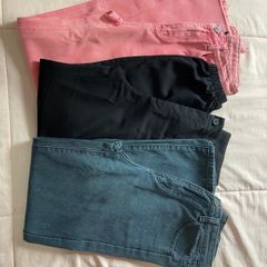 Calça Wide Leg Jeans Gringa Recortes Retalhos Rosa Shein