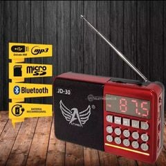 rádio portátil digital fm recarregável c/bluetooth pendrive