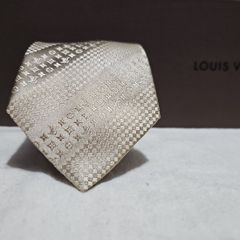 Gravata Louis Vuitton Seda Estampada em Tons Cinza - BFF Shop