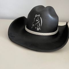 LUOZZY Chapéu de cowboy preto chapéu de cowboy ocidental para