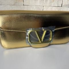 bolsa dourada com detalhes metálicos - alça curta e longa desencaixáveis