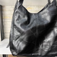 bolsa preta courinho alça ombro 3 compartimentos