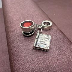 berloque para pandora amo café xícara livro